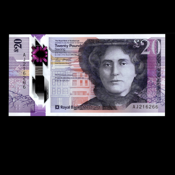 Scotland 2019 20 Pounds Royal Bank Polymer Banknote