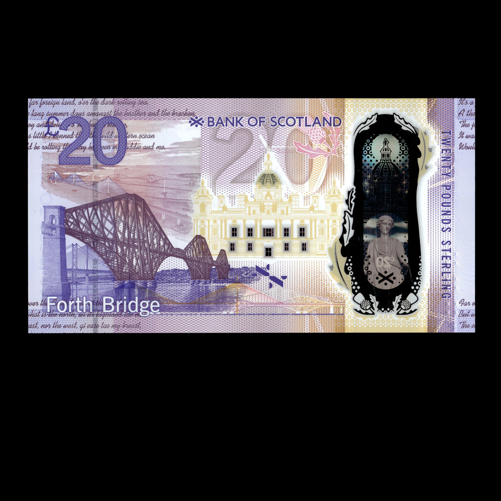Scotland 2019 20 Pounds Bank of Scotland Polymer Banknote