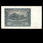 Poland 1941 50 Zlotych German Occupation In WWII Banknote