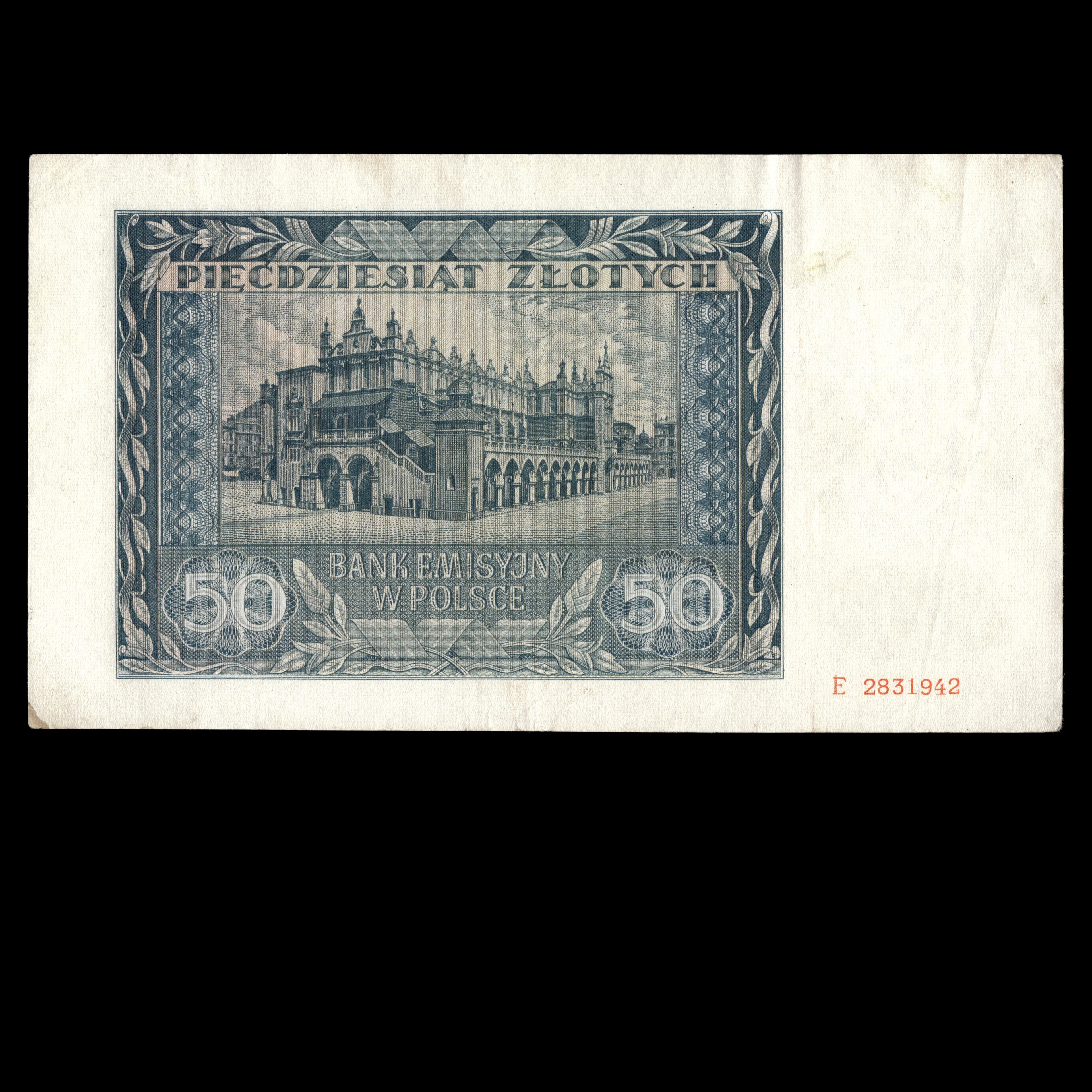 Poland 1941 50 Zlotych German Occupation In WWII Banknote