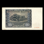Poland 1941 50 Zlotych German Occupation In WWII Banknote