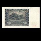 Poland 1941 50 Zlotych German Occupation In WWII Banknote
