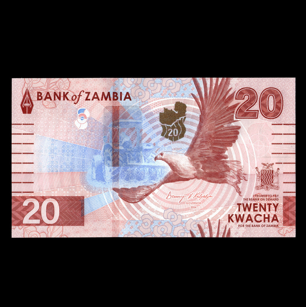 Billete de 20 Kwacha de Zambia de 2024