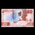 Billete de 20 Kwacha de Zambia de 2024