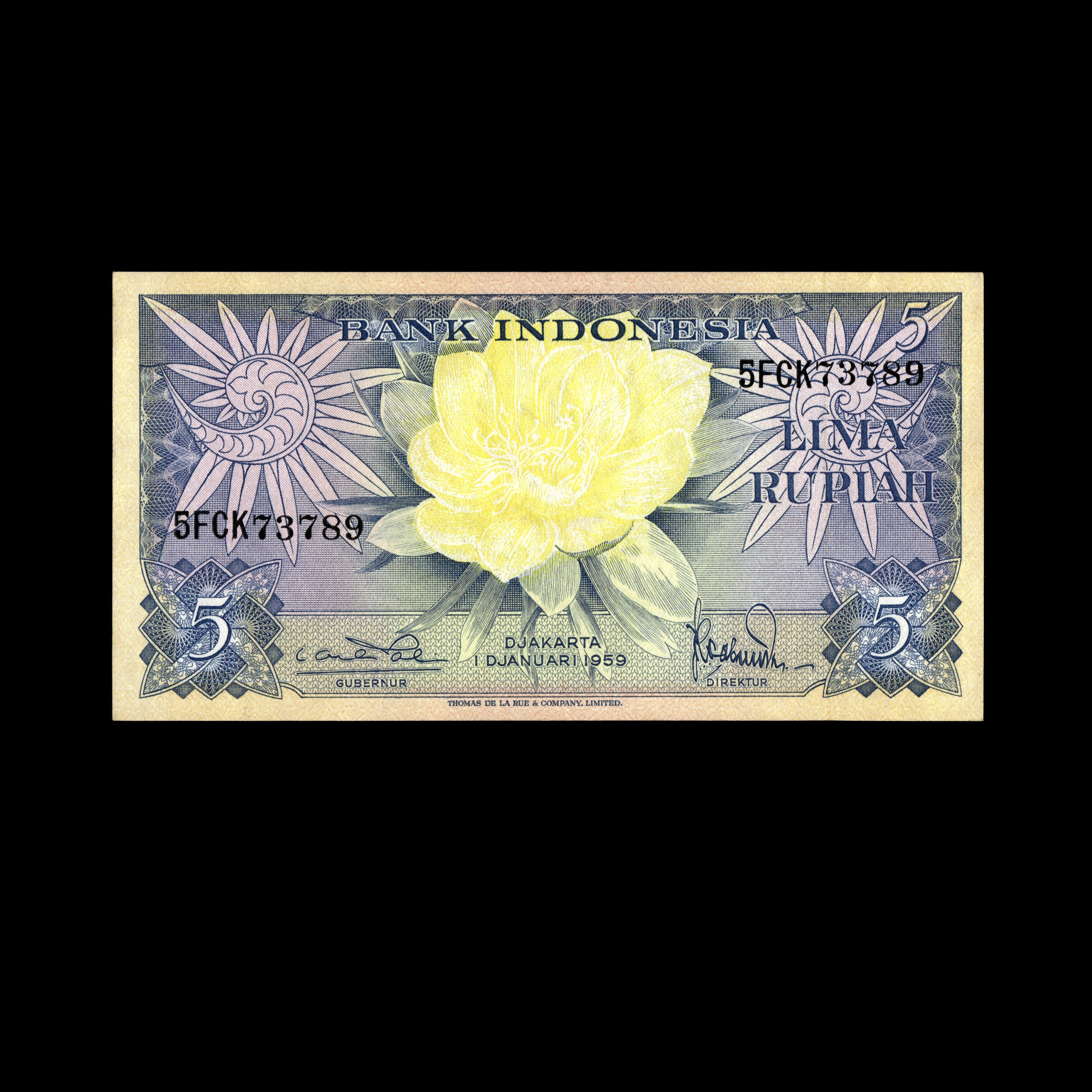 Indonesia 1959 5 Rupiah Banknote