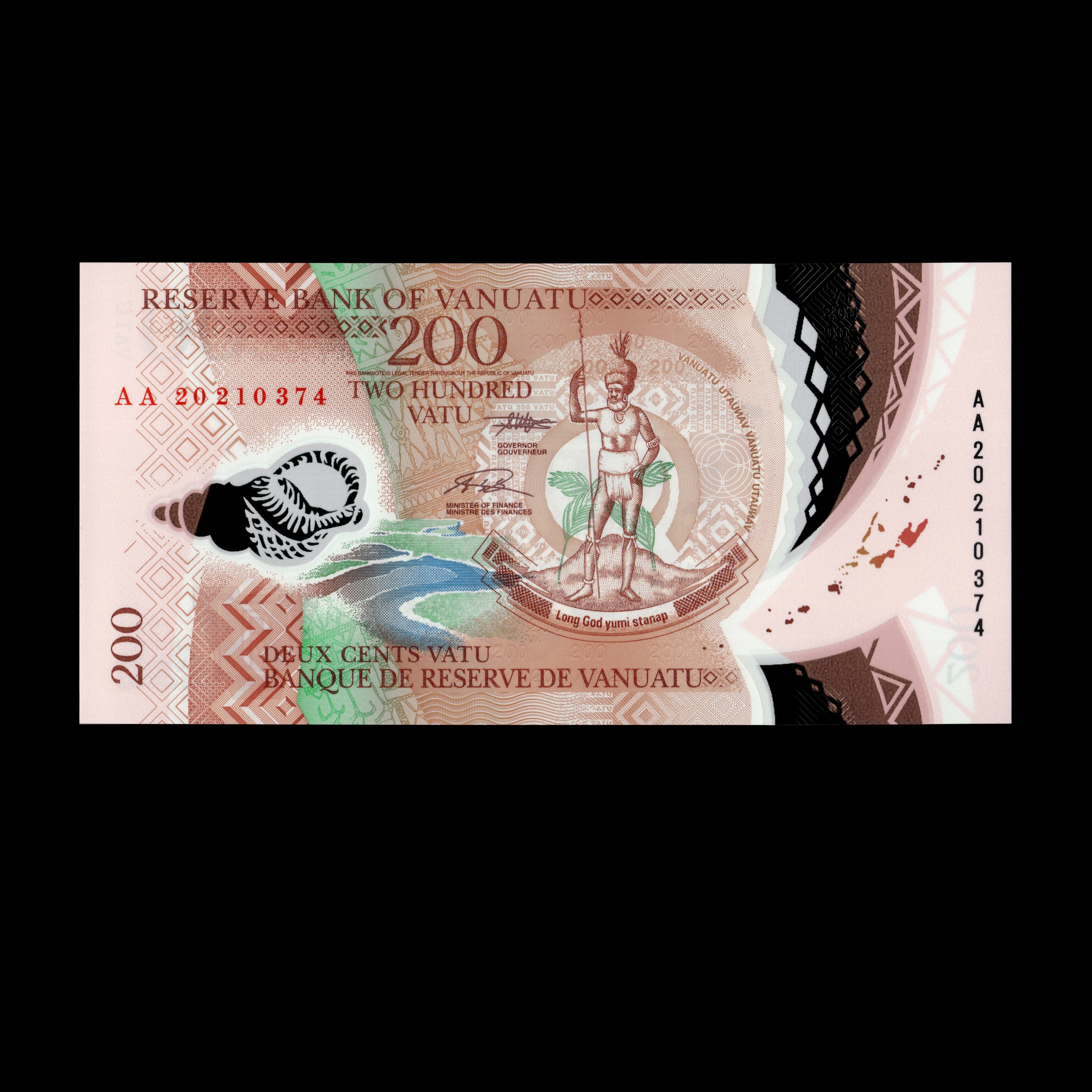 Vanuatu 2020 200 Vatu Polymer Banknote