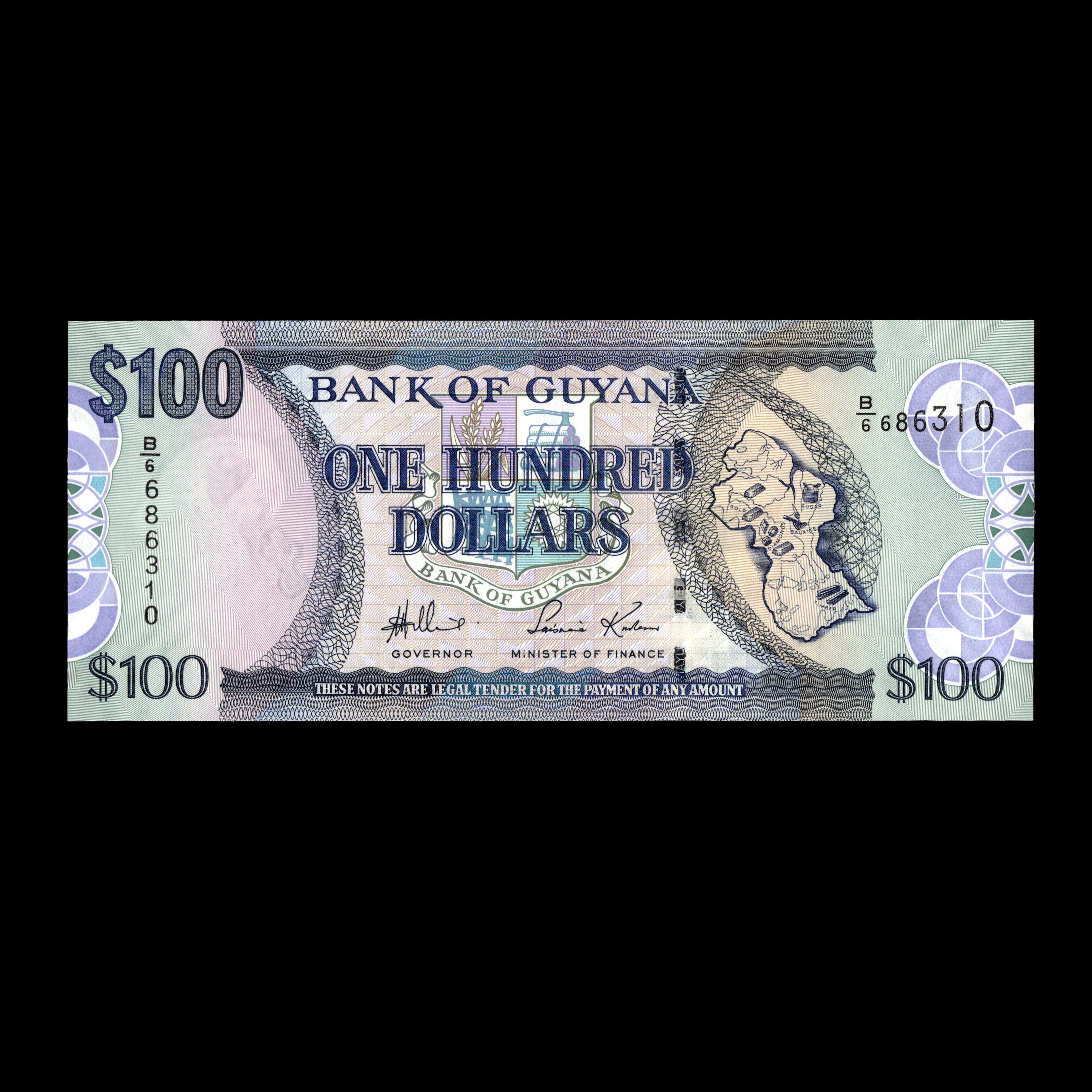 Guyana 2006 100 Dollars Banknote