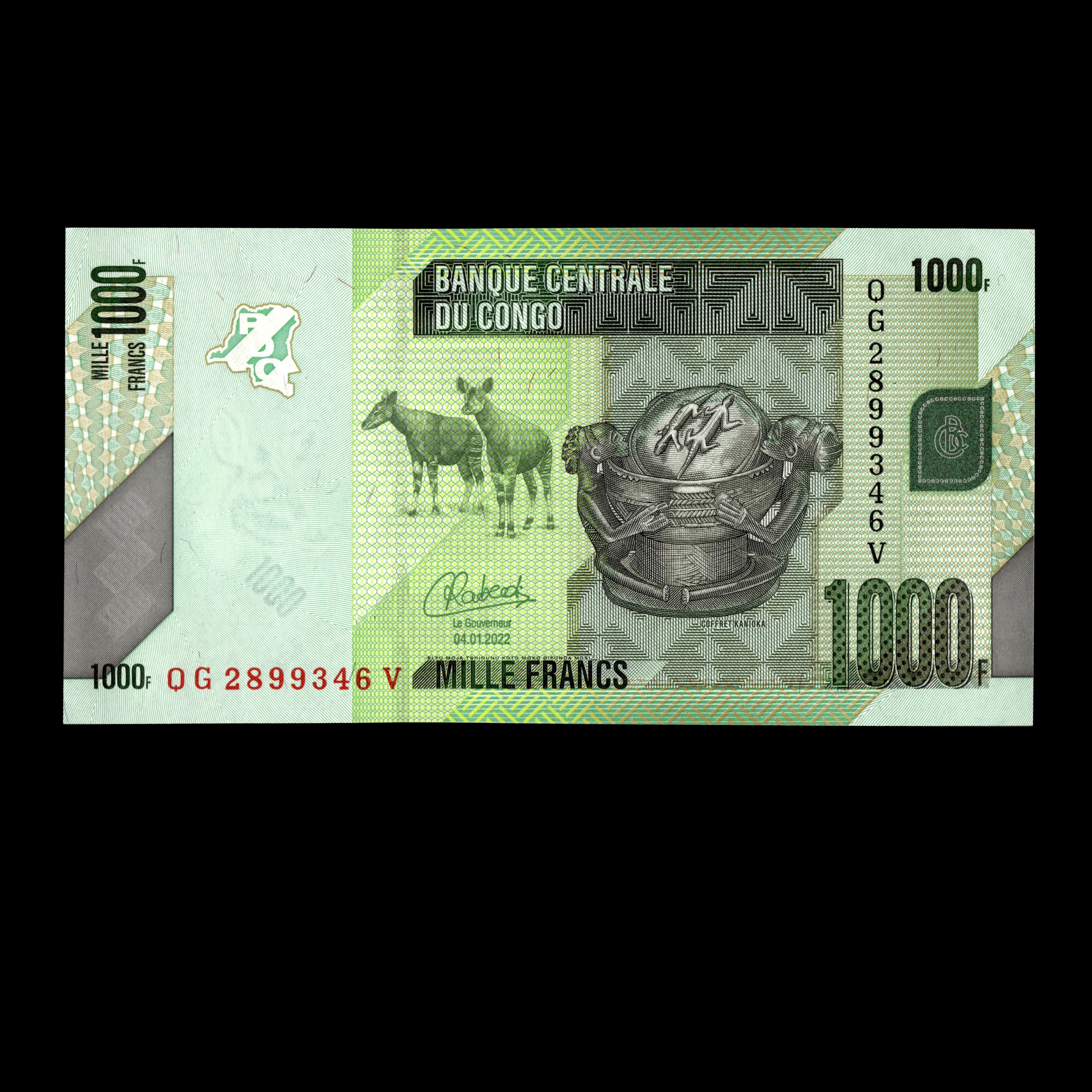 Congo Democratic Republic 2022 1000 Francs Banknote