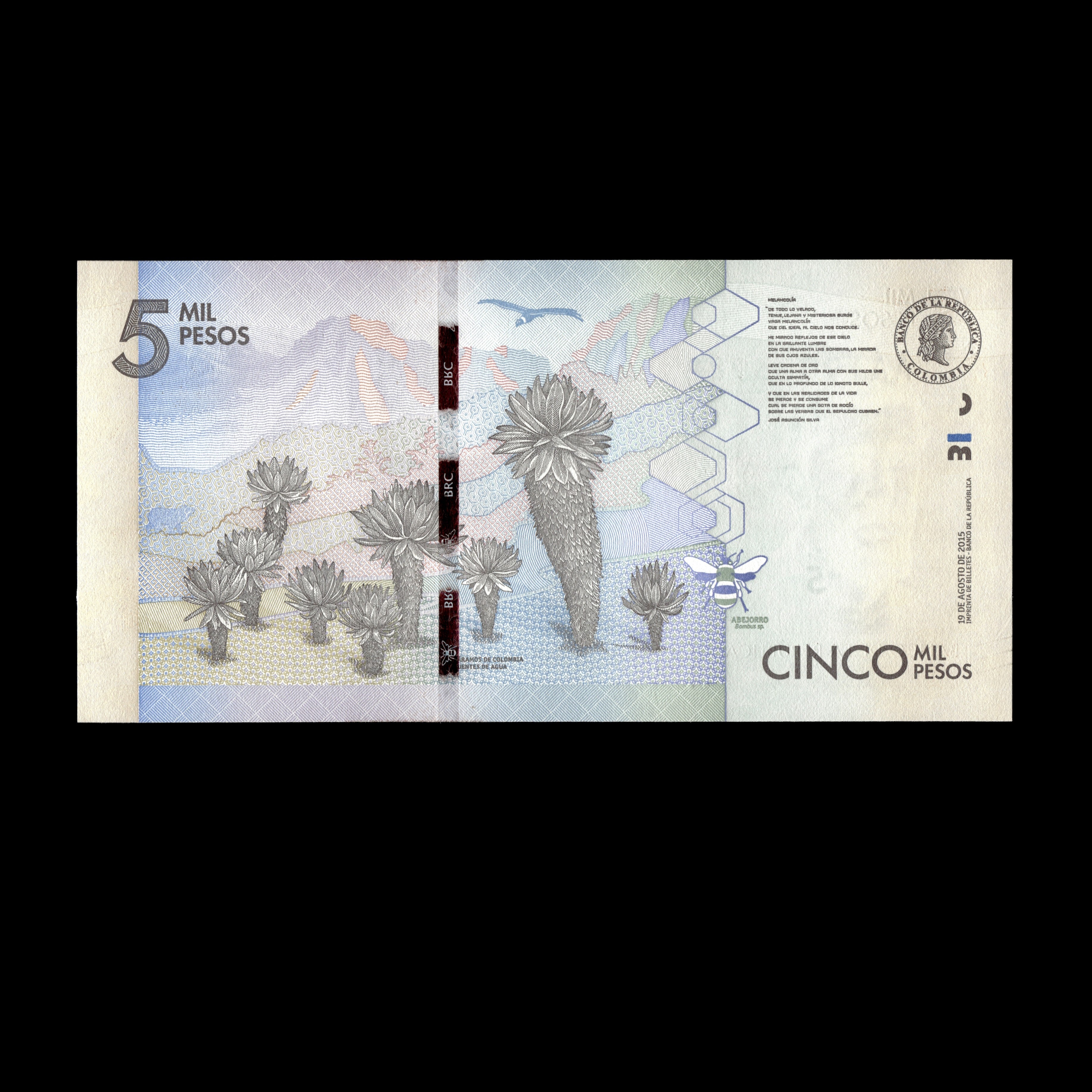 Colombia 2015 5000 Pesos Banknote