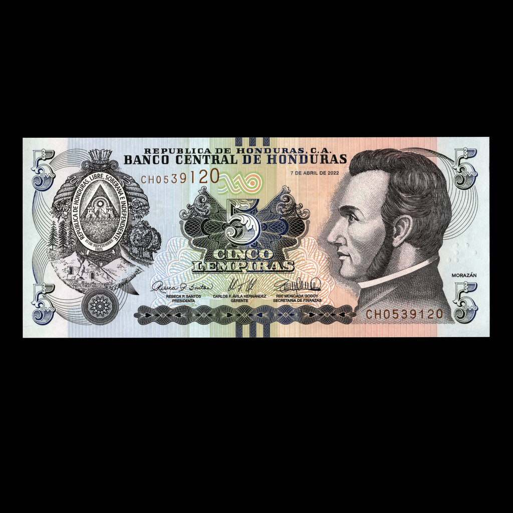 Honduras 2022 5 Lempiras Banknote