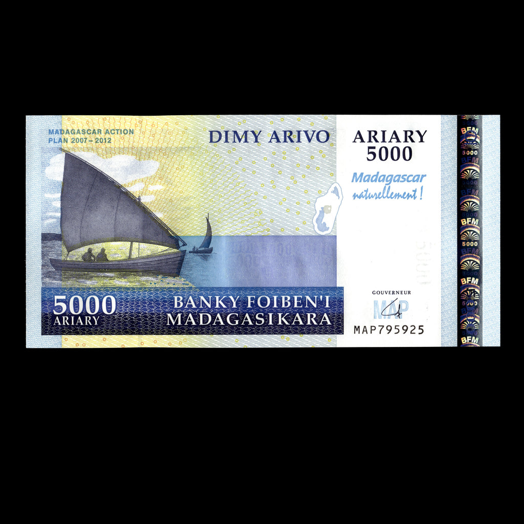 Madagascar 2007-2012 5000 Ariary Banknote