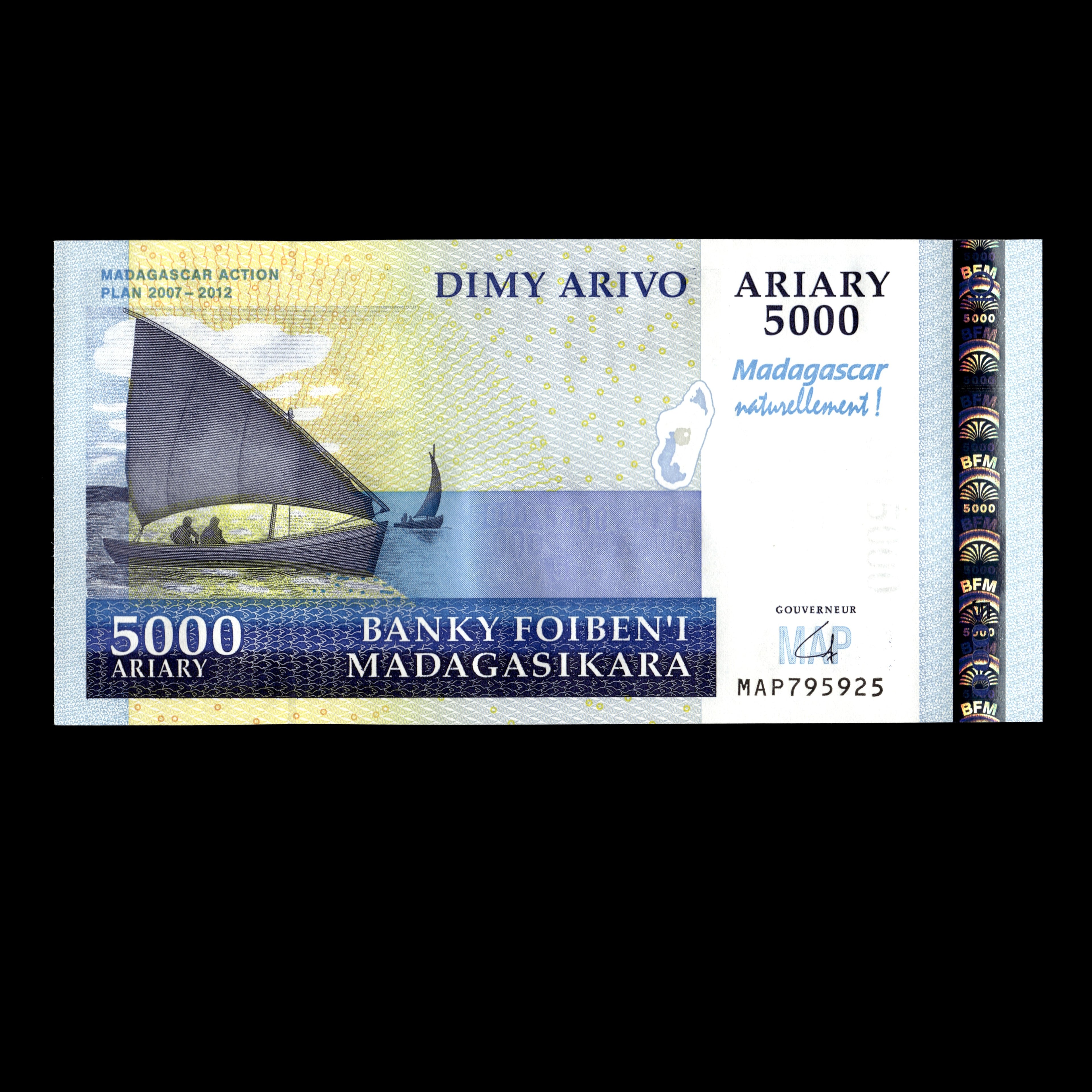 Madagascar 2007-2012 5000 Ariary Banknote