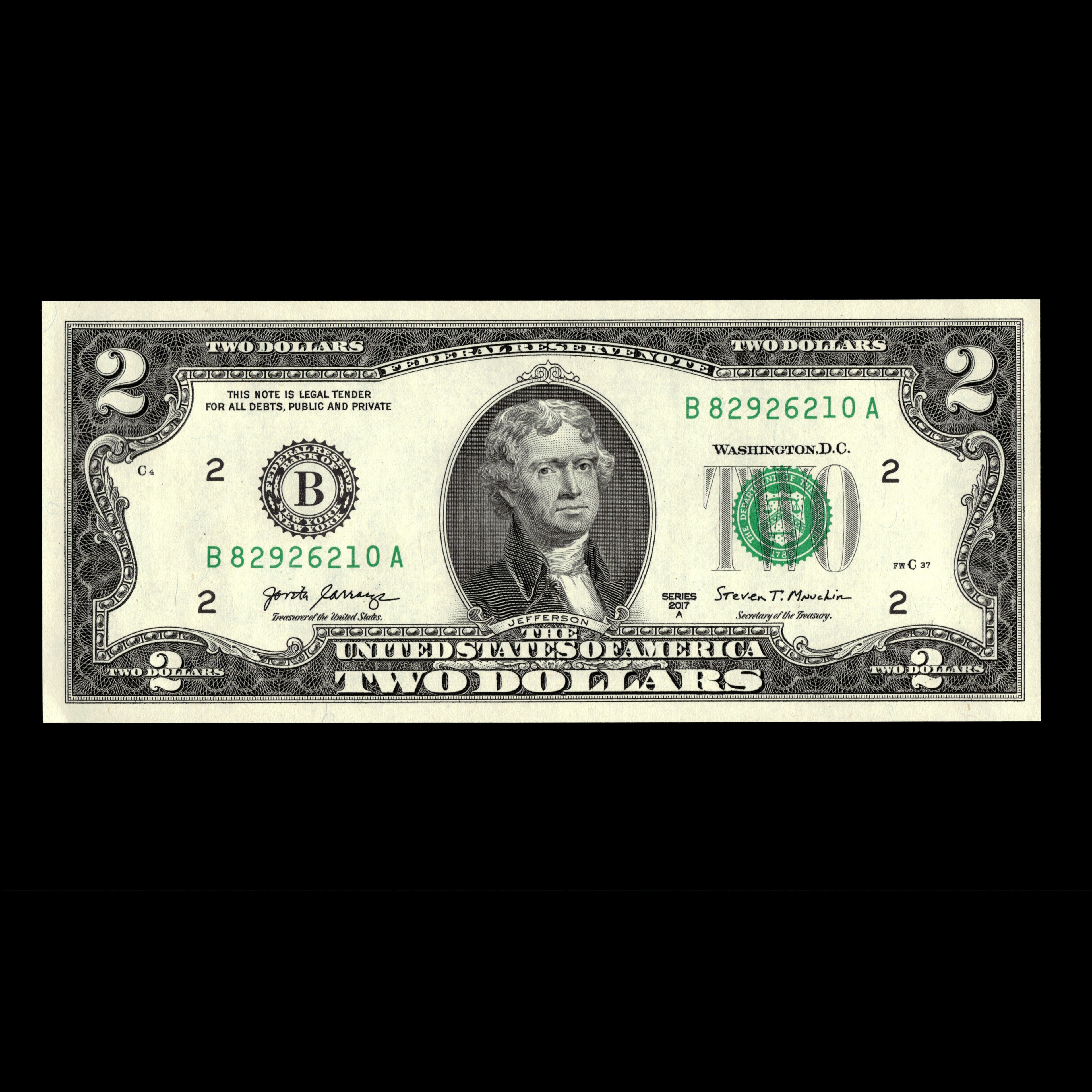 United States of America 2017 A 2 Dollars Banknote