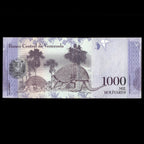 Venezuela 2017 1000 Bolívares Billete de baja numeración