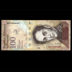 Venezuela 2015 100 Bolivares Error Banknote