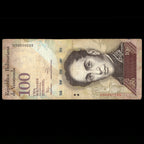 Venezuela 2012 100 Bolívares Billete de bajo N/S